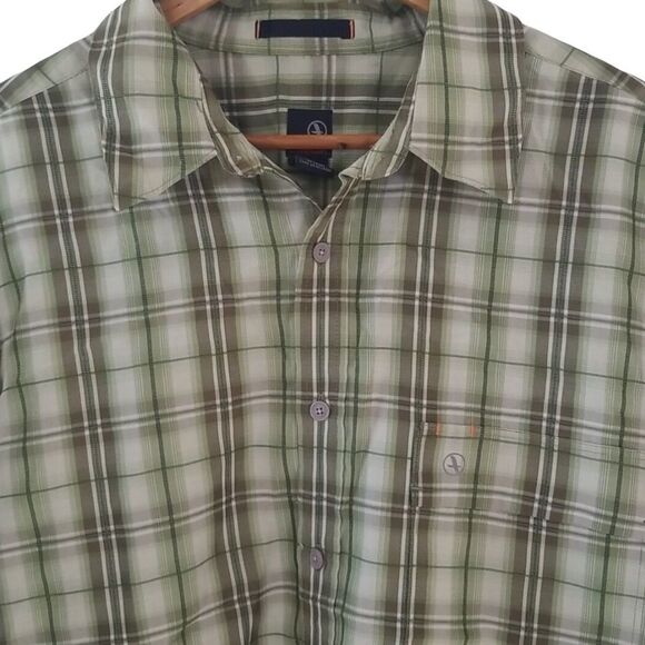 Aigle Actimum Green Plaid Short Sleeve shirt sz XL - Picture 4 of 7